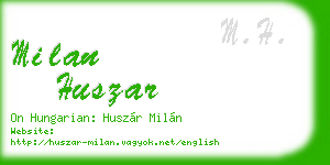 milan huszar business card