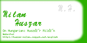 milan huszar business card